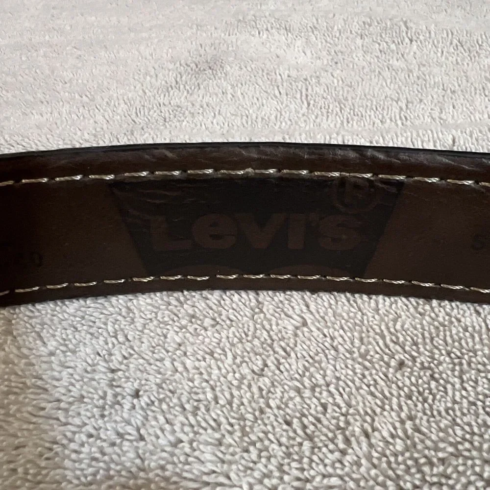 Levis Brown‎ Work Belt Mens Sz L 38-40 Synthetic Leather 2-Horse Brand 1.5
